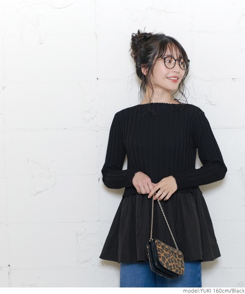 coca（coca）（コカ）の「ニットドッキングトップス（ニット/セーター・レディース・ブラック・ONE SIZE）」の5枚目の写真