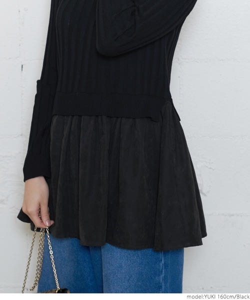 coca（coca）（コカ）の「ニットドッキングトップス（ニット/セーター・レディース・ブラック・ONE SIZE）」の9枚目の写真