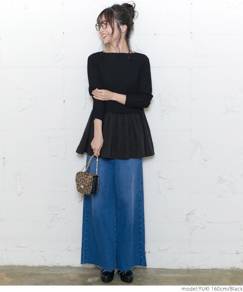 coca（coca）（コカ）の「ニットドッキングトップス（ニット/セーター・レディース・ブラック・ONE SIZE）」の6枚目の写真