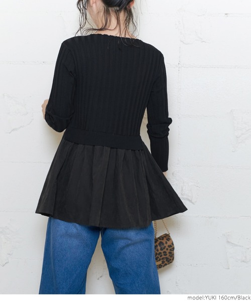 coca（coca）（コカ）の「ニットドッキングトップス（ニット/セーター・レディース・ブラック・ONE SIZE）」の7枚目の写真