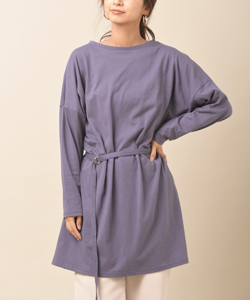 rps(アールピーエス)の「ベルト付きカットチュニック(チュニック・レディース・ブラック/パープル/ピンク/アイボリー・M)」の3枚目の写真