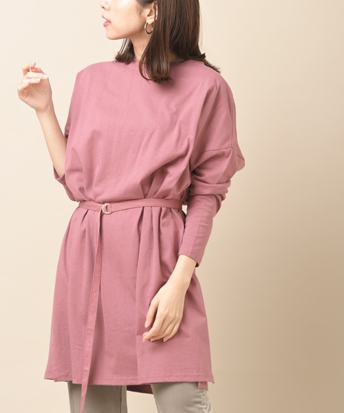 rps(アールピーエス)の「ベルト付きカットチュニック(チュニック・レディース・ブラック/パープル/ピンク/アイボリー・M)」の4枚目の写真