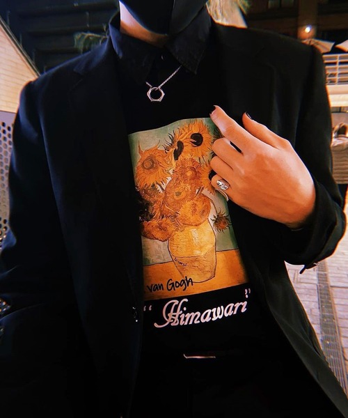 ８(eight)（エイト）の「ビッグ スウェット トレーナー ヒマワリ 絵画（スウェット・メンズ・ブラック/ベージュ/ブラウン・MEDIUM/X-LARGE/LARGE）」の2枚目の写真