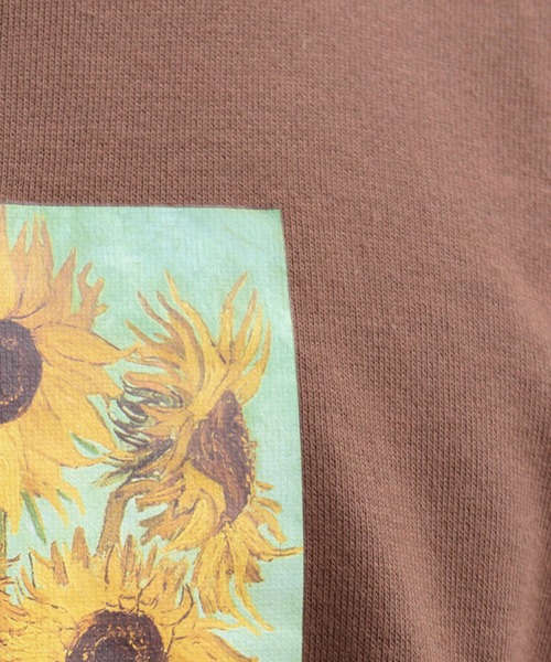 ８(eight)（エイト）の「ビッグ スウェット トレーナー ヒマワリ 絵画（スウェット・メンズ・ブラック/ベージュ/ブラウン・MEDIUM/X-LARGE/LARGE）」の6枚目の写真