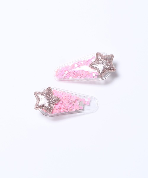 セール キラキラハートチップ入りヘアクリップ同色2個セット ヘアピン Kp Deco ケーピーデコ のファッション通販 Zozotown
