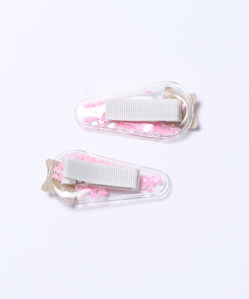セール キラキラハートチップ入りヘアクリップ同色2個セット ヘアピン Kp Deco ケーピーデコ のファッション通販 Zozotown
