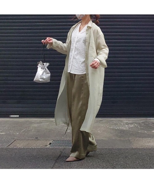 ワンピース Crieconforto クリーコンフォルト のファッション オーガンジーシャツワンピース ワンピース Crie