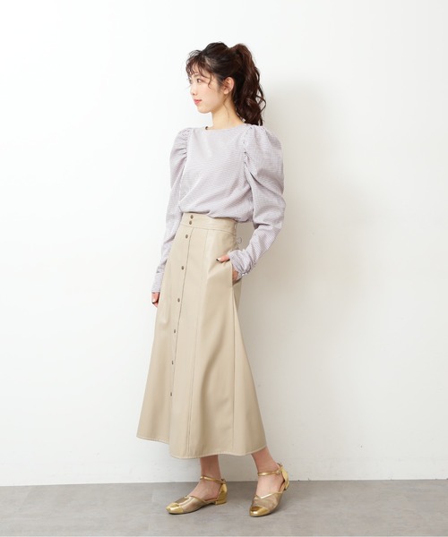 FREE'S MART（フリーズマート）の「◆ギンガムチェックパワショルブラウス（シャツ/ブラウス・レディース・ブラック系その他/パープル系その他/イエロー系その他・FREE）」の7枚目の写真