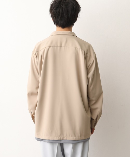 JUNRED(ジュンレッド)の「ドレープオープンカラーシャツ(シャツ/ブラウス・メンズ・ベージュ/ライトグリーン/ブラック/サックスブルー・S/M/L)」の16枚目の写真