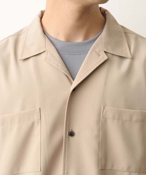 JUNRED(ジュンレッド)の「ドレープオープンカラーシャツ(シャツ/ブラウス・メンズ・ベージュ/ライトグリーン/ブラック/サックスブルー・S/M/L)」の6枚目の写真