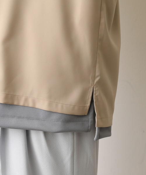 JUNRED(ジュンレッド)の「ドレープオープンカラーシャツ(シャツ/ブラウス・メンズ・ベージュ/ライトグリーン/ブラック/サックスブルー・S/M/L)」の14枚目の写真