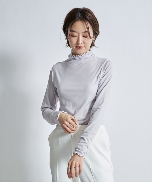 DouDou(ドゥドゥ)の「配色メロータートル(Tシャツ/カットソー・レディース・オフホワイト/ライトグレー/ライトベージュ・FREE)」の20枚目の写真