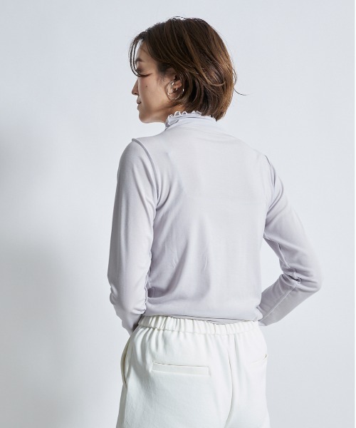 DouDou(ドゥドゥ)の「配色メロータートル(Tシャツ/カットソー・レディース・オフホワイト/ライトグレー/ライトベージュ・FREE)」の21枚目の写真