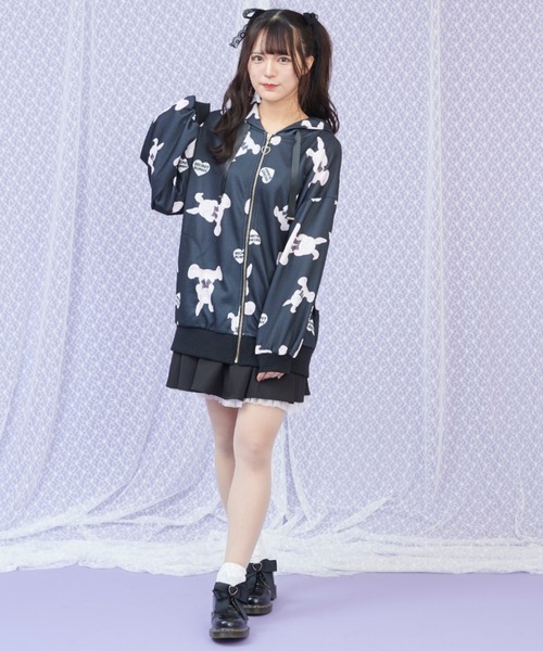 Secret Honey（シークレットハニー）の「うさちゃん総柄パーカー（パーカー・レディース・ブラック/オフホワイト・FREE）」の7枚目の写真