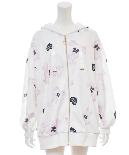 Secret Honey（シークレットハニー）の「うさちゃん総柄パーカー（パーカー・レディース・ブラック/オフホワイト・FREE）」の9枚目の写真