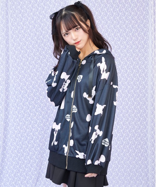 Secret Honey（シークレットハニー）の「うさちゃん総柄パーカー（パーカー・レディース・ブラック/オフホワイト・FREE）」の12枚目の写真