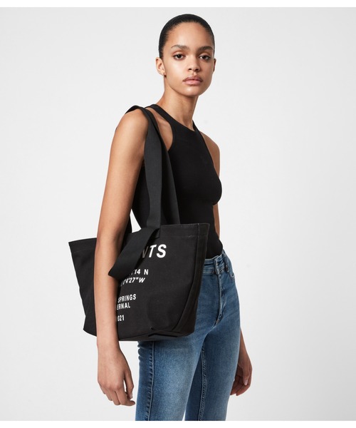 ALLSAINTS（オールセインツ）の「SMALL PRINTED CLAREN | スモール プリンテッド CLAREN バッグ（ハンドバッグ・レディース・ホワイト系その他/ブラック・ONE SIZE）」の2枚目の写真