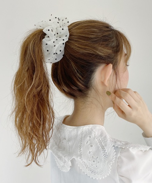 Loueme（ルエム）の「シアーシフォンシュシュ（シュシュ・レディース・ブラック/その他1/ピンク/ミント/その他2・FREE）」の4枚目の写真