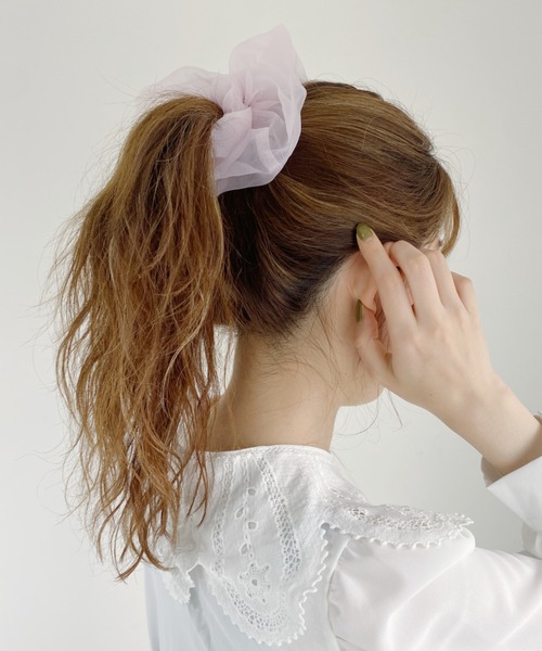 Loueme（ルエム）の「シアーシフォンシュシュ（シュシュ・レディース・ブラック/その他1/ピンク/ミント/その他2・FREE）」の3枚目の写真