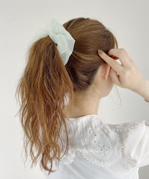 Loueme（ルエム）の「シアーシフォンシュシュ（シュシュ・レディース・ブラック/その他1/ピンク/ミント/その他2・FREE）」の2枚目の写真