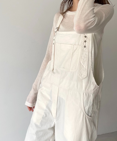 CANAL JEAN(キャナルジーン)の「via j(ヴィアジェイ) シアーロングTシャツ(Tシャツ/カットソー・レディース・ホワイト/ブラック/サックスブルー/ピンク・ONE SIZE)」の1枚目の写真