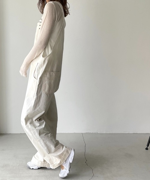 CANAL JEAN(キャナルジーン)の「via j(ヴィアジェイ) シアーロングTシャツ(Tシャツ/カットソー・レディース・ホワイト/ブラック/サックスブルー/ピンク・ONE SIZE)」の5枚目の写真