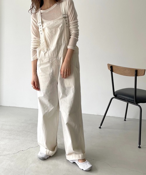 CANAL JEAN(キャナルジーン)の「via j(ヴィアジェイ) シアーロングTシャツ(Tシャツ/カットソー・レディース・ホワイト/ブラック/サックスブルー/ピンク・ONE SIZE)」の9枚目の写真