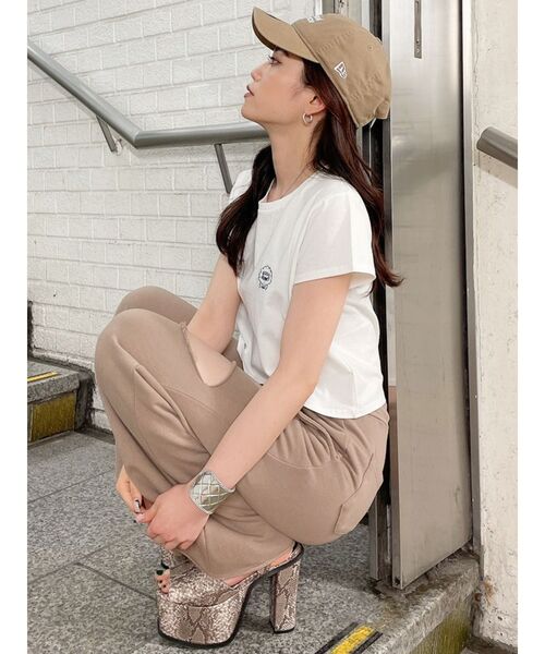 GYDA（ジェイダ）の「GO GO SHAWTYショートTシャツ（Tシャツ/カットソー・レディース・オフホワイト/ライトグリーン/ベージュ/ブラック・FREE）」の8枚目の写真