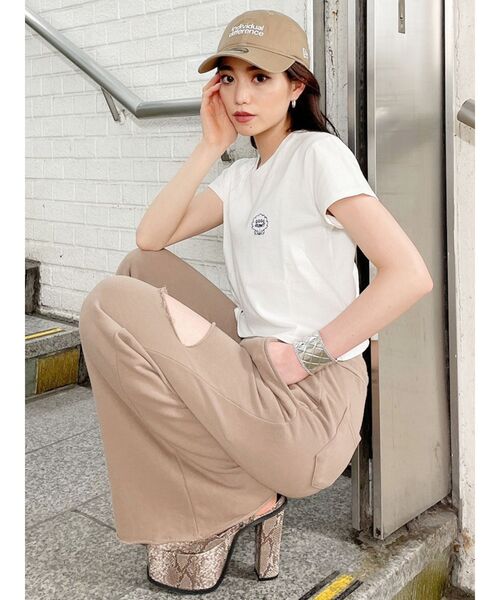 GYDA（ジェイダ）の「GO GO SHAWTYショートTシャツ（Tシャツ/カットソー・レディース・オフホワイト/ライトグリーン/ベージュ/ブラック・FREE）」の9枚目の写真