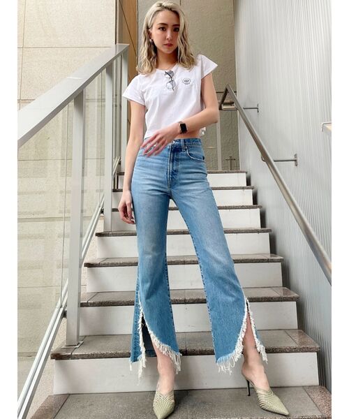 GYDA（ジェイダ）の「GO GO SHAWTYショートTシャツ（Tシャツ/カットソー・レディース・オフホワイト/ライトグリーン/ベージュ/ブラック・FREE）」の11枚目の写真