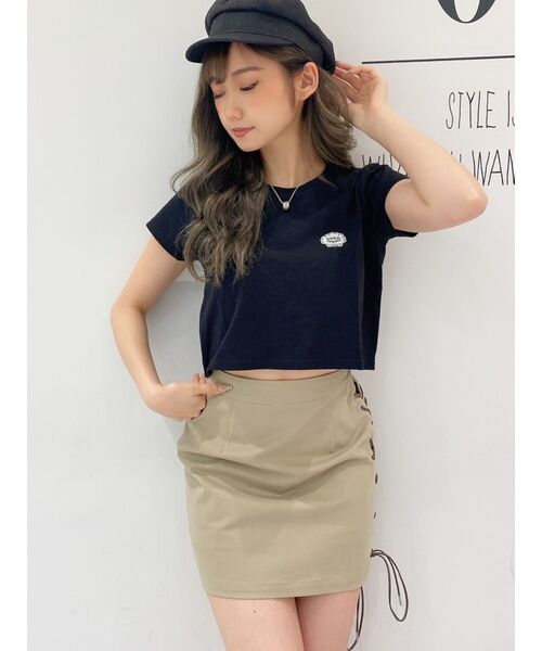 GYDA（ジェイダ）の「GO GO SHAWTYショートTシャツ（Tシャツ/カットソー・レディース・オフホワイト/ライトグリーン/ベージュ/ブラック・FREE）」の15枚目の写真