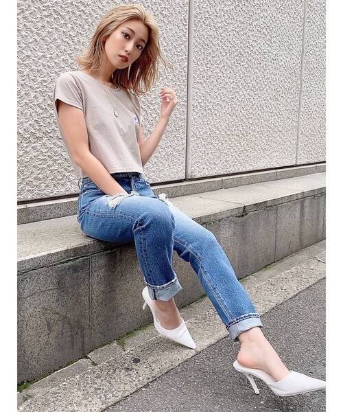 GYDA（ジェイダ）の「GO GO SHAWTYショートTシャツ（Tシャツ/カットソー・レディース・オフホワイト/ライトグリーン/ベージュ/ブラック・FREE）」の21枚目の写真