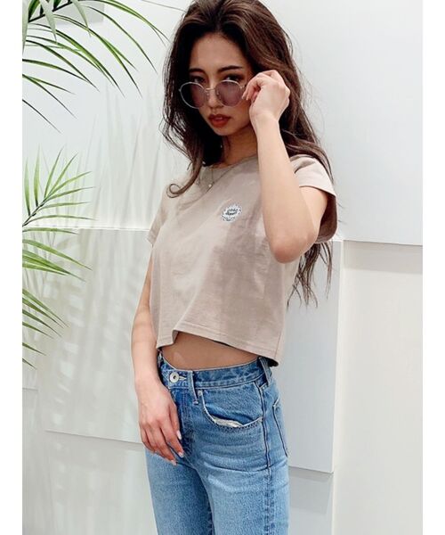 GYDA（ジェイダ）の「GO GO SHAWTYショートTシャツ（Tシャツ/カットソー・レディース・オフホワイト/ライトグリーン/ベージュ/ブラック・FREE）」の22枚目の写真