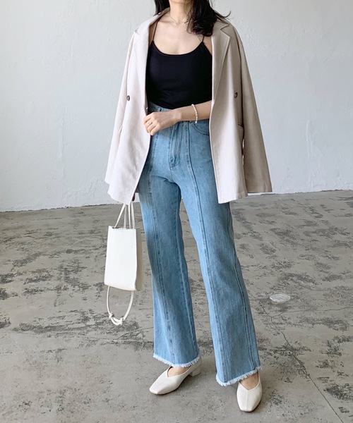 LIAN(リアン)の「カップ付きバッククロスキャミソール(キャミソール・レディース・ベージュ/グリーン/ブラック/ブラウン/ブルー・FREE)」の10枚目の写真