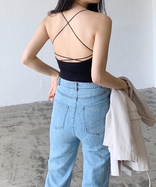 LIAN(リアン)の「カップ付きバッククロスキャミソール(キャミソール・レディース・ベージュ/グリーン/ブラック/ブラウン/ブルー・FREE)」の22枚目の写真