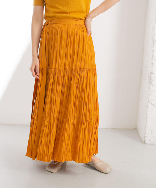 KBF（ケイビーエフ）の「ラップギャザースカート（スカート・レディース・グレー系その他/グリーン系その他/オレンジ系その他・ONE）」の6枚目の写真