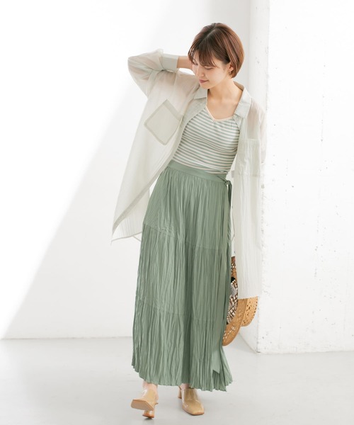 KBF（ケイビーエフ）の「ラップギャザースカート（スカート・レディース・グレー系その他/グリーン系その他/オレンジ系その他・ONE）」の19枚目の写真