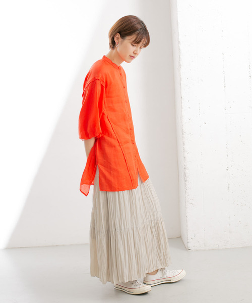 KBF（ケイビーエフ）の「ラップギャザースカート（スカート・レディース・グレー系その他/グリーン系その他/オレンジ系その他・ONE）」の9枚目の写真