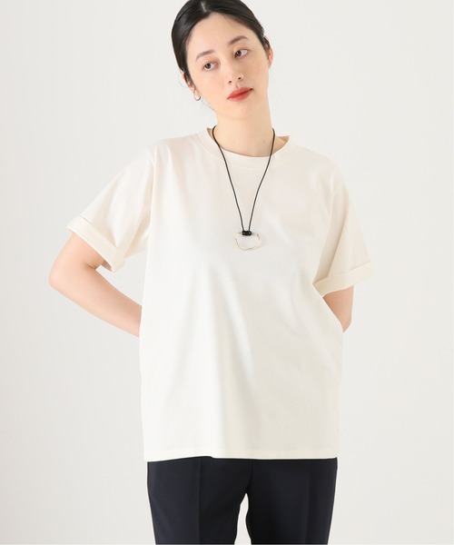 journal standard L'essage(ジャーナルスタンダードレサージュ)の「スワイーTシャツ(Tシャツ/カットソー・レディース・ブラック系その他/ホワイト/モスグリーン/チャコールグレー・FREE)」の1枚目の写真