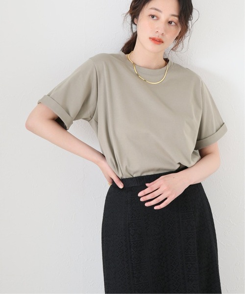 journal standard L'essage(ジャーナルスタンダードレサージュ)の「スワイーTシャツ(Tシャツ/カットソー・レディース・ブラック系その他/ホワイト/モスグリーン/チャコールグレー・FREE)」の3枚目の写真