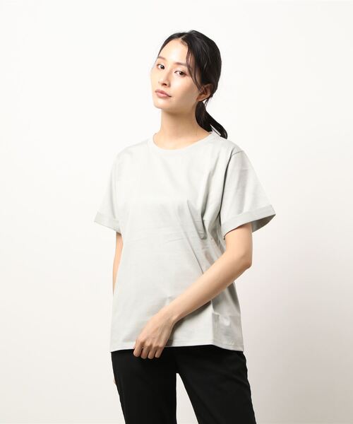 journal standard L'essage(ジャーナルスタンダードレサージュ)の「スワイーTシャツ(Tシャツ/カットソー・レディース・ブラック系その他/ホワイト/モスグリーン/チャコールグレー・FREE)」の19枚目の写真