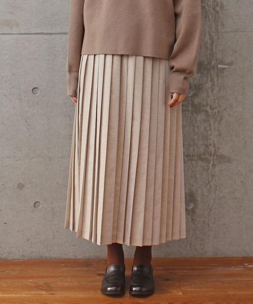 aimer le mieux（エメルミュー）の「aimer　C/Peシャンブレー プリーツスカート（スカート・レディース・ベージュ/グレー/ピンク/ライトパープル・FREE）」の3枚目の写真