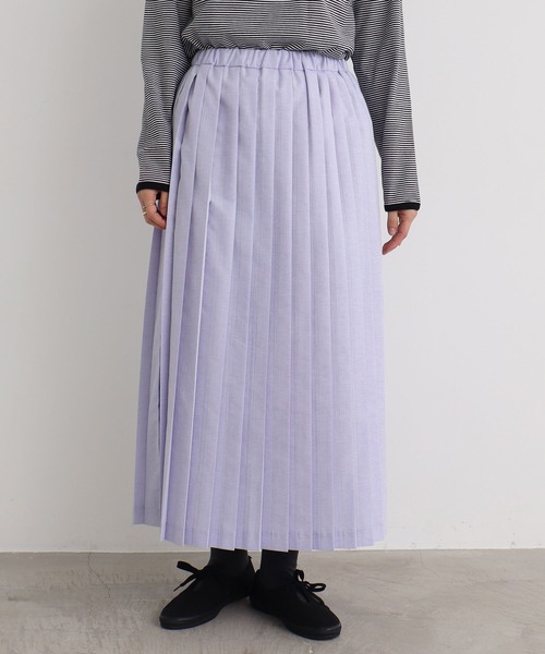 aimer le mieux（エメルミュー）の「aimer　C/Peシャンブレー プリーツスカート（スカート・レディース・ベージュ/グレー/ピンク/ライトパープル・FREE）」の16枚目の写真