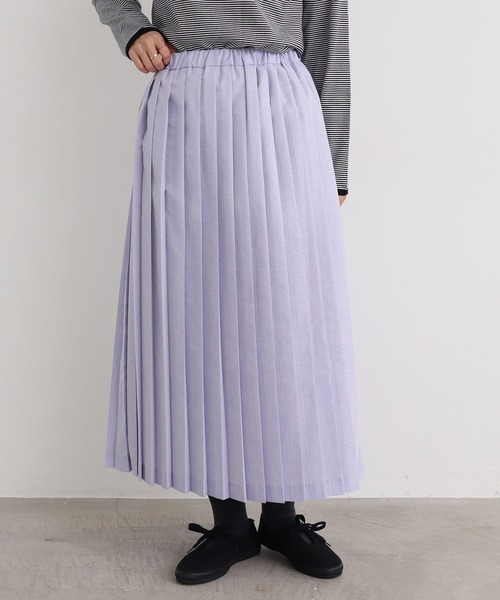 aimer le mieux（エメルミュー）の「aimer　C/Peシャンブレー プリーツスカート（スカート・レディース・ベージュ/グレー/ピンク/ライトパープル・FREE）」の22枚目の写真