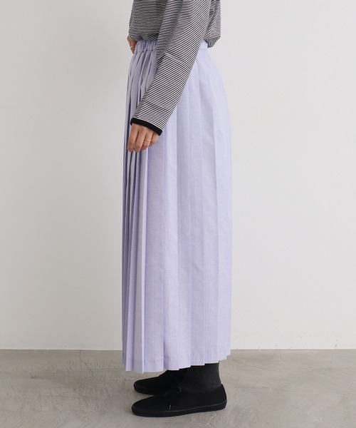 aimer le mieux（エメルミュー）の「aimer　C/Peシャンブレー プリーツスカート（スカート・レディース・ベージュ/グレー/ピンク/ライトパープル・FREE）」の17枚目の写真