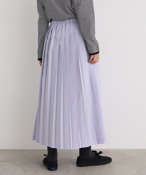 aimer le mieux（エメルミュー）の「aimer　C/Peシャンブレー プリーツスカート（スカート・レディース・ベージュ/グレー/ピンク/ライトパープル・FREE）」の19枚目の写真
