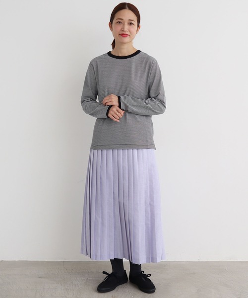 aimer le mieux（エメルミュー）の「aimer　C/Peシャンブレー プリーツスカート（スカート・レディース・ベージュ/グレー/ピンク/ライトパープル・FREE）」の15枚目の写真