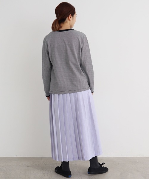 aimer le mieux（エメルミュー）の「aimer　C/Peシャンブレー プリーツスカート（スカート・レディース・ベージュ/グレー/ピンク/ライトパープル・FREE）」の20枚目の写真
