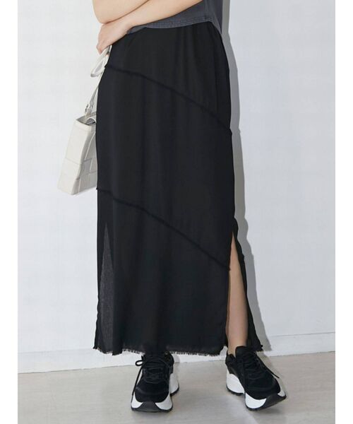 EMODA（エモダ）の「ナローシアースカート（スカート・レディース・ブラック/ホワイト/ベージュ・FREE）」の18枚目の写真