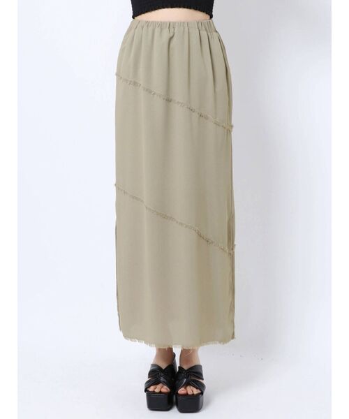 EMODA（エモダ）の「ナローシアースカート（スカート・レディース・ブラック/ホワイト/ベージュ・FREE）」の16枚目の写真